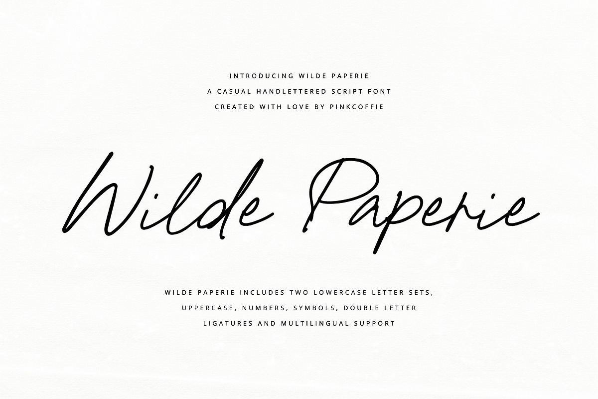 Wilde Paperie | Handwritten Script, a Script Font by Pink Coffie (Photo 1 of 11)
