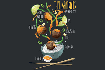 Thai Meatballs with peanut sauce