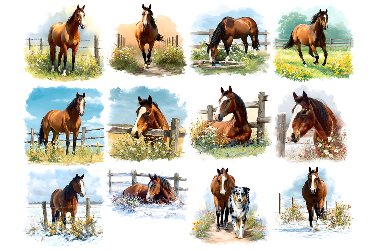 Brown Horse Clipart, a Decorative Illustration by stickermadness (Photo 2 of 4)