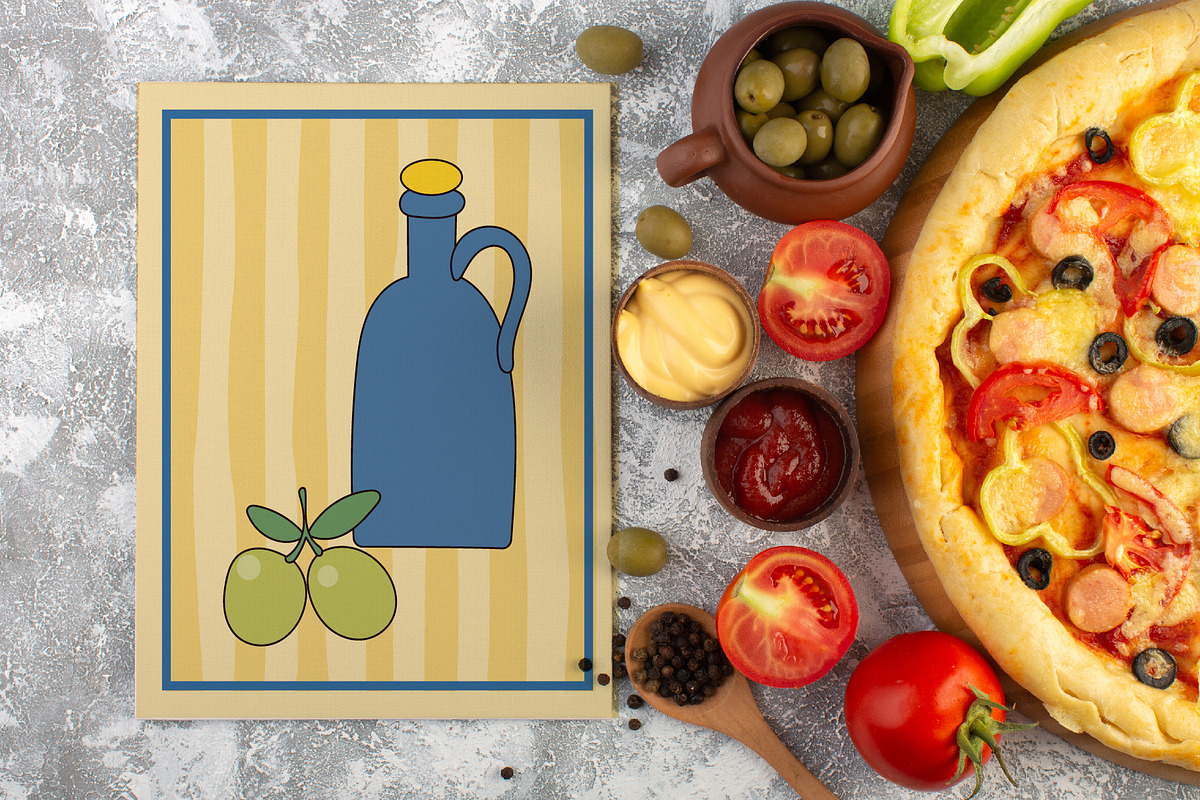 Food Mediterranean Retro Poster, an Illustration by Imaginary Party (Photo 8 of 9)