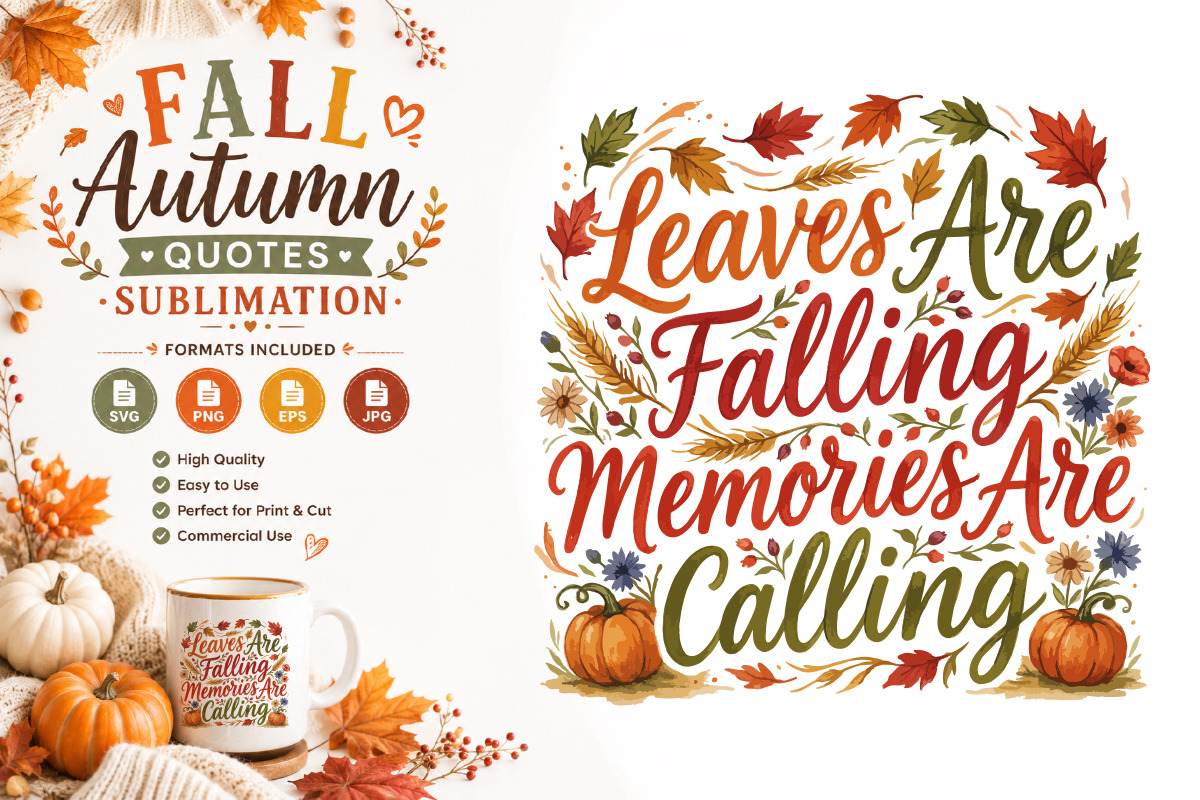 Fall Quotes Sublimation Bundle, a Seasonal Illustration by Actual Pixel (Photo 7 of 16)