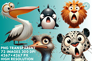 Shocked Animal Clipart Bundle, an Animal Illustration by Traveling Designer (Thumbnail 3 of 6)