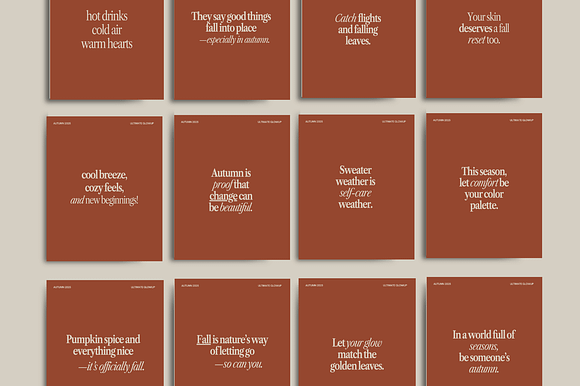 100 Autumn Quotes for Instagram Templates in Canva for Beauty Industry preview 7
