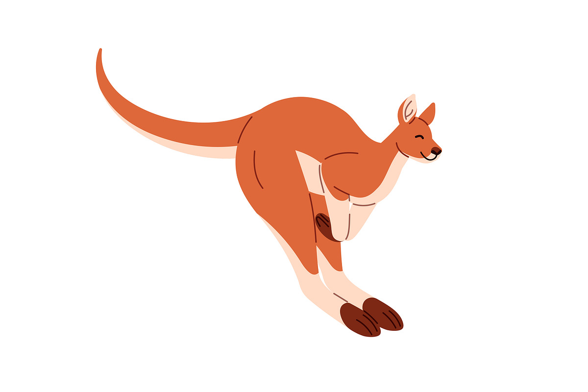 Cute kangaroo set + seamless pattern, an Animal Illustration by PaperTrident (Photo 3 of 15)