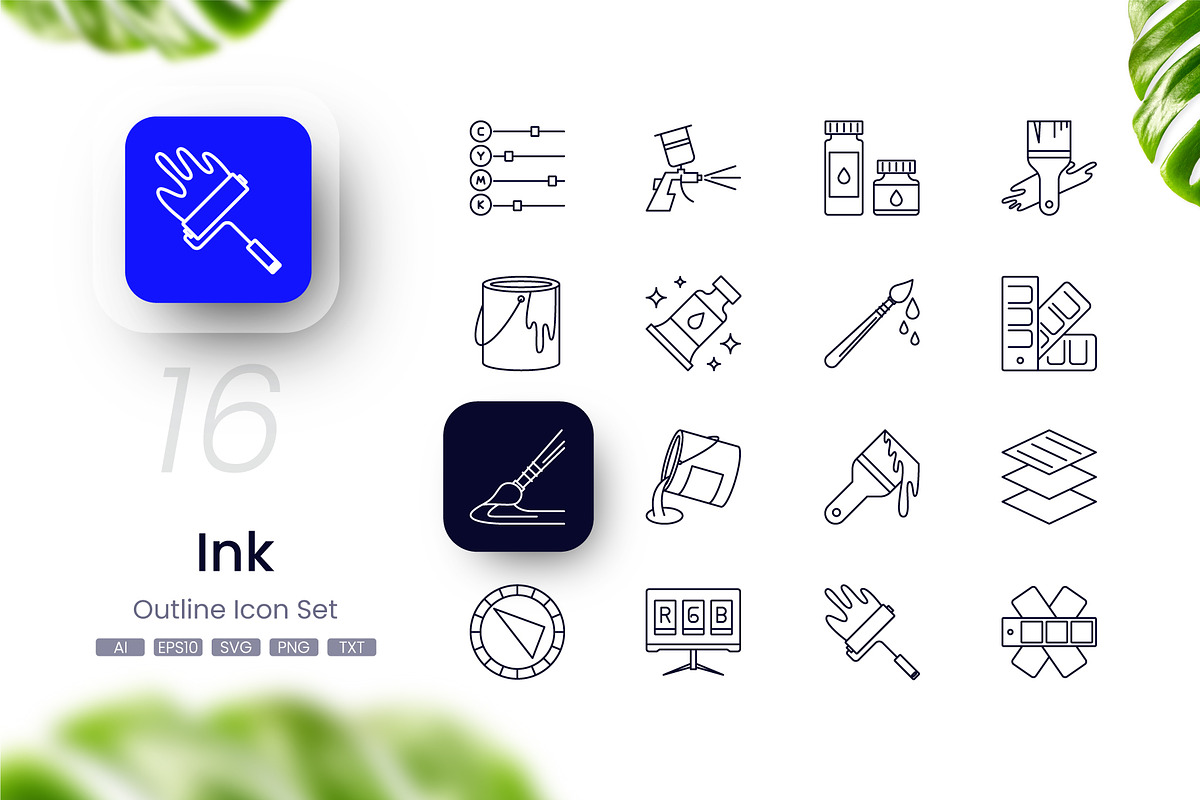 Ink Icons, an Outline Icon by cidcud_graphic (Photo 1 of 2)