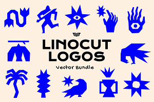Linocut Logos Vector Bundle, a Branding & Logo Template by ClayStudio