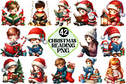 Christmas Reading Clipart, an Illustration by Pixels.Craft (Thumbnail 1 of 7)