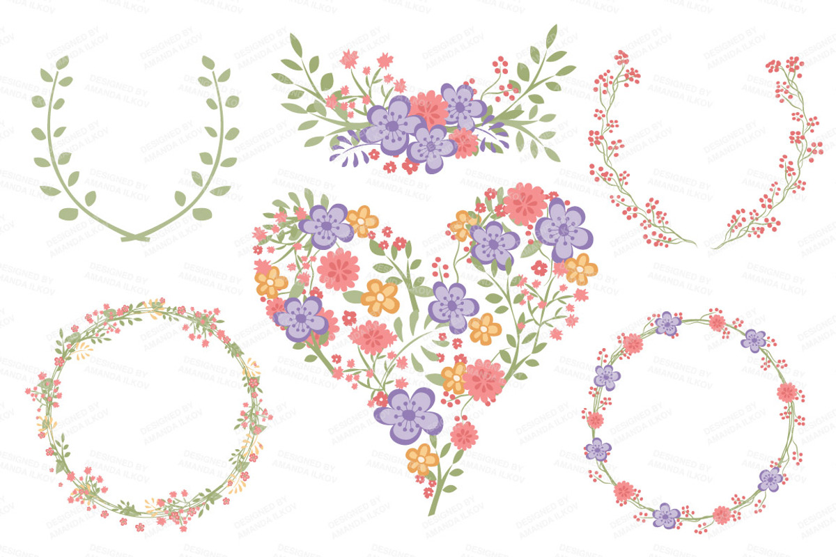 Wildflower Heart & Banners, an Illustration by Amanda Ilkov (Photo 3 of 4)