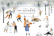 A Walk in Winter Watercolor Set, a Person Illustration by Bibela (Thumbnail 1 of 14)