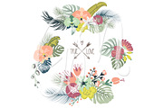 Wedding Tropical Floral clipart, a Decorative Illustration by GraphicMarket (Thumbnail 4 of 5)