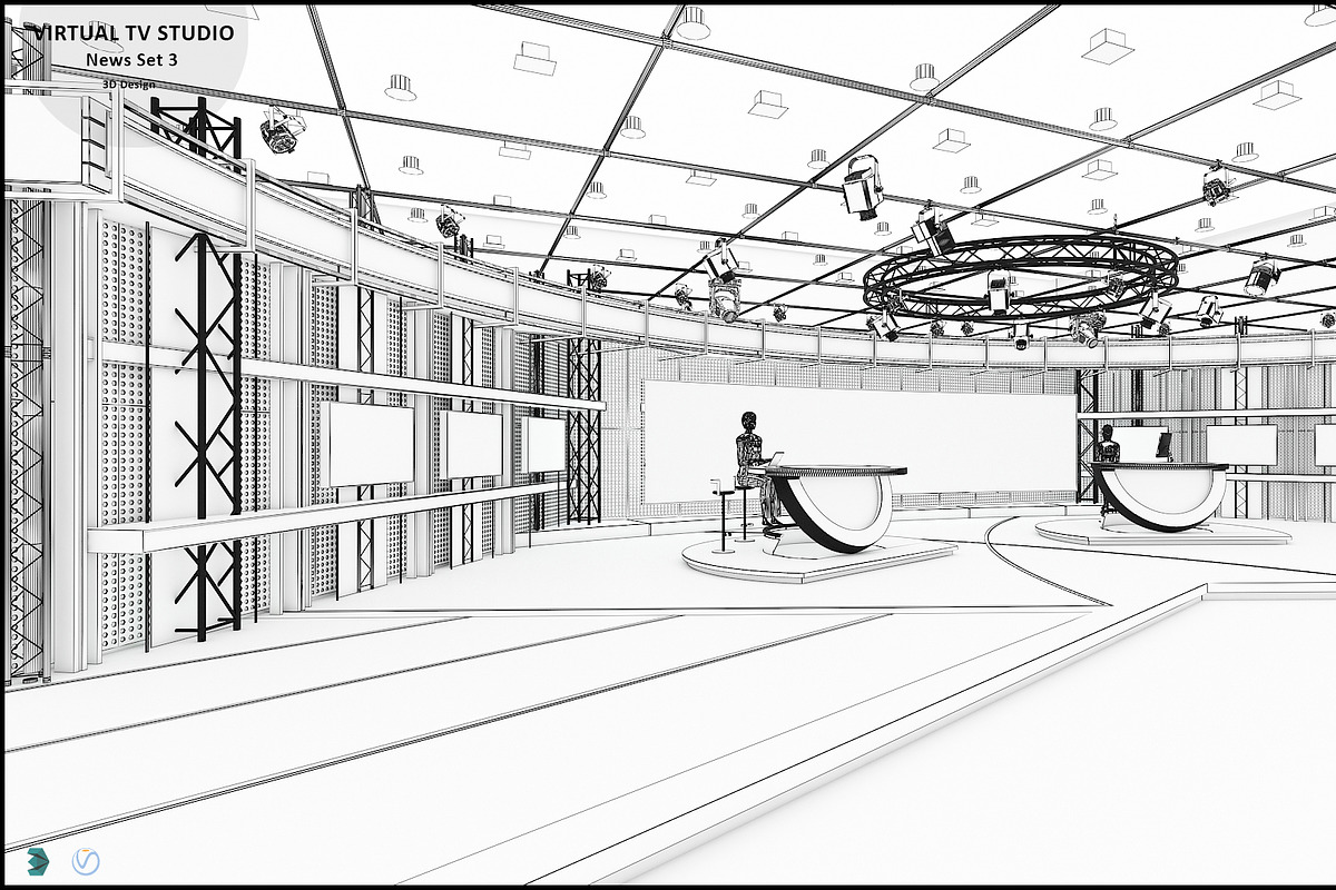 TV Studio Collection Vol 6 - 2 PCS, an Architecture 3D Model by akerStudio (Photo 8 of 98)