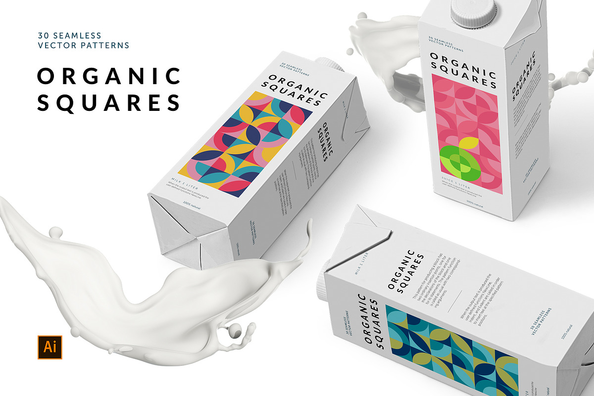 Organic Squares Patterns, a Pattern Graphic by Designnina Shop (Photo 3 of 14)