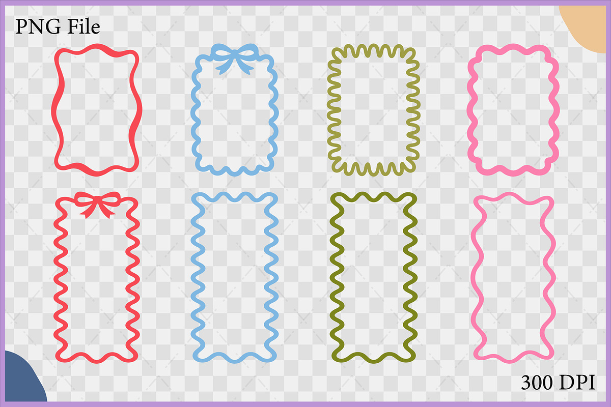 Squiggly Outline Coquette Frame Set, a Decorative Illustration by Gfx Expert Team (Photo 2 of 10)