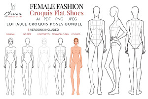 Female Fashion Croquis Flat Shoes