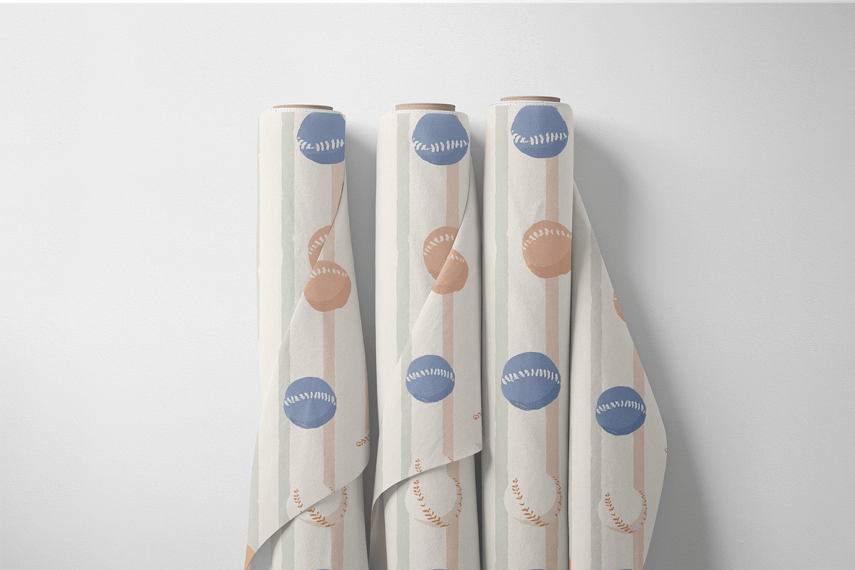 Kids Vintage Baseball Seamless Patte, a Pattern Graphic by Pati Charm Studio (Photo 7 of 7)