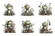 Whimsical Watercolor Frog Clipart, an Illustration by SinaCreation (Thumbnail 3 of 9)