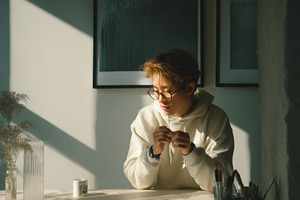 Teen with glasses, a Person Photo by Virgo Studio