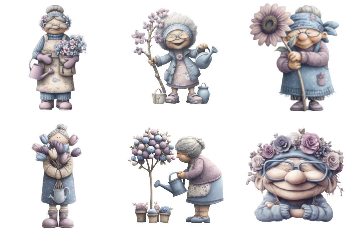 Whimsical Spring Garden Grandma, an Illustration by Designking (Photo 3 of 5)