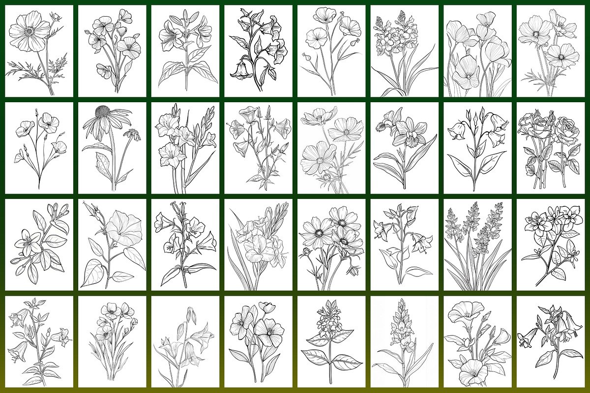 Wild Flowers Coloring Page, a Graphic by Forhadx5 (Photo 5 of 15)