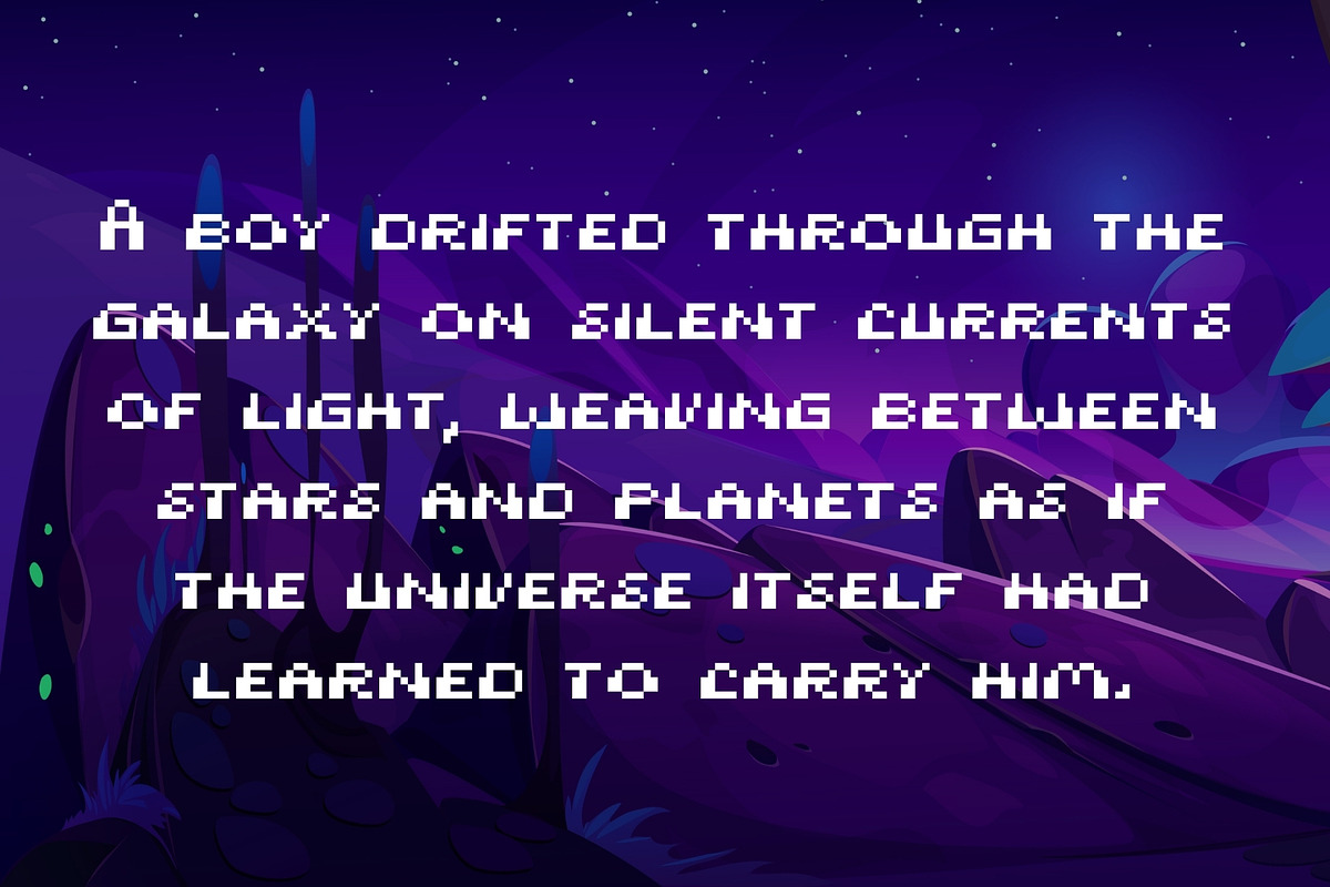 Glyph Galaxy - Retro Video Game Font, a Sans Serif Font by HipFonts (Photo 4 of 10)