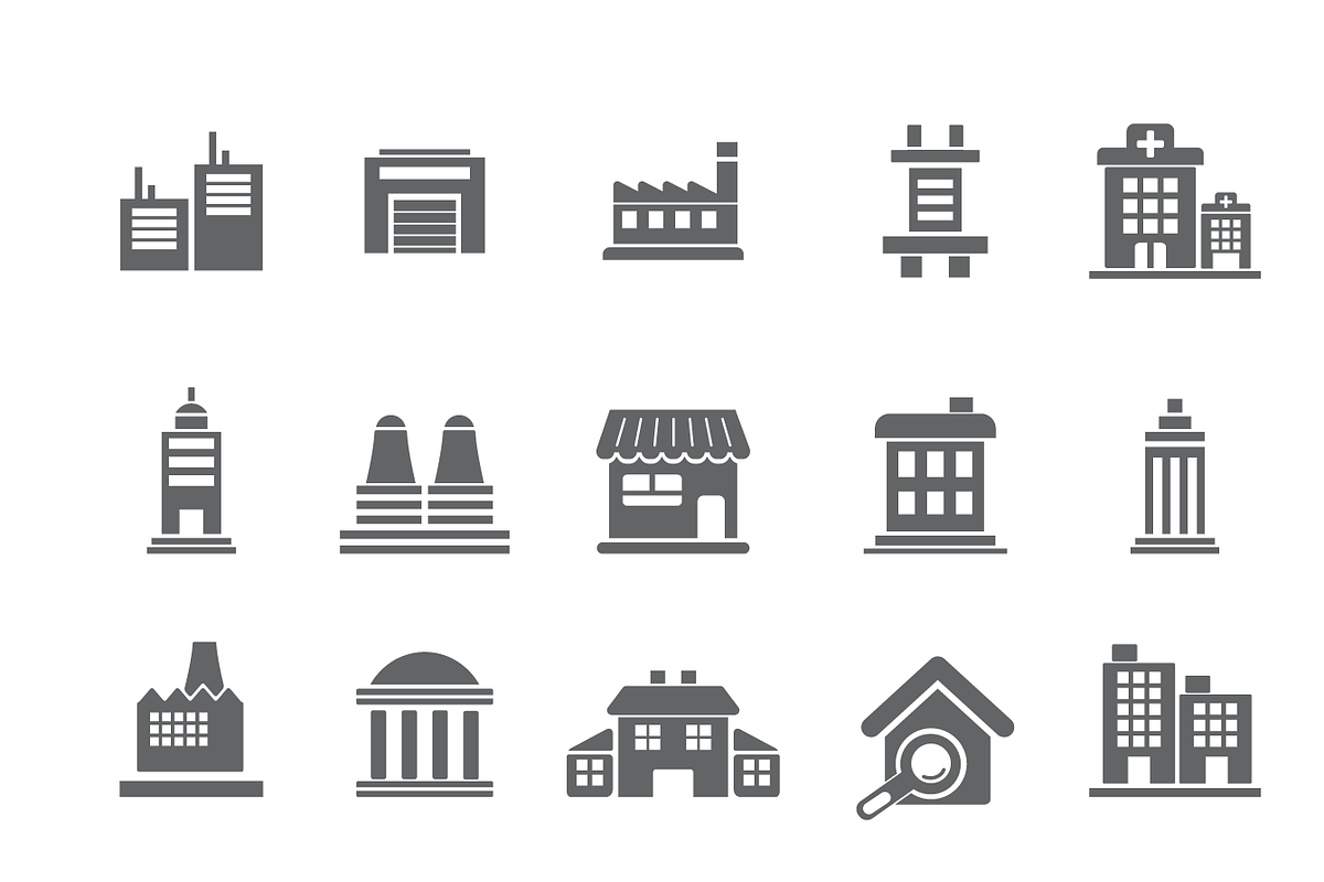 20 public buildings icons, an Outline Icon by urban icon (Photo 2 of 3)