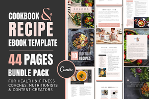 Recipe Book Template for Canva, a Brochure Template by Designs by Darowan