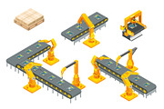 Isometric industrial conveyor line, a Technology Illustration by Yayasya (Thumbnail 3 of 3)