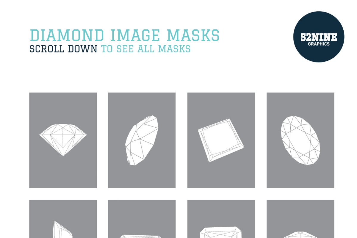 Diamond Image Masks + Bonus!, an Object Graphic by 52NINE GRAPHICS (Photo 4 of 5)