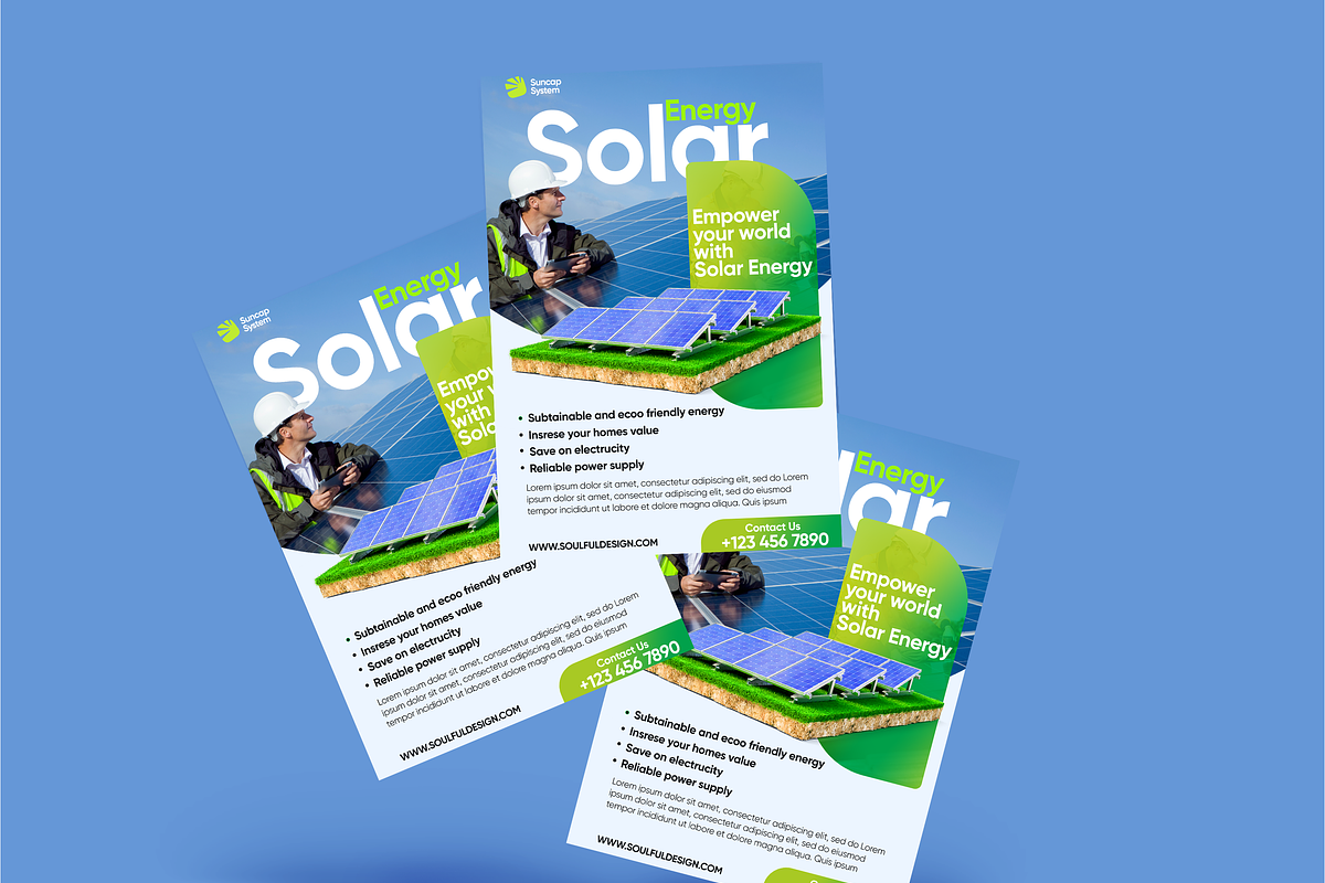 Solar energy flyer template, a Flyer Template by Soulfuldesignstudio (Photo 2 of 4)