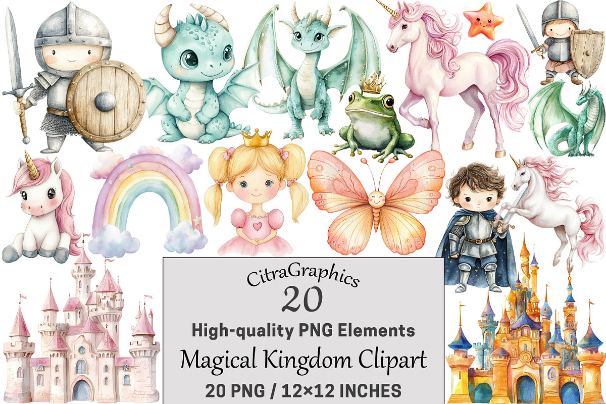 Magical Kingdom Clipart, a Seasonal Illustration by CitraGraphics (Photo 1 of 5)