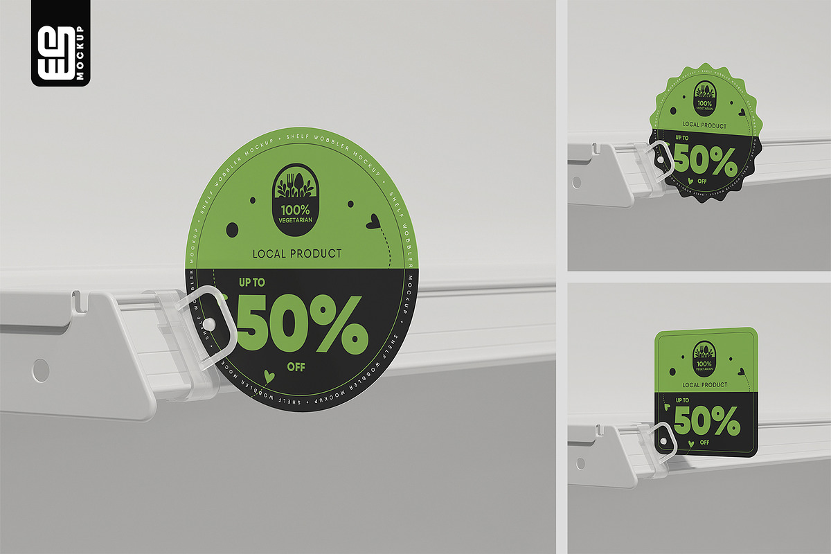 Promotional Shelf Sign Holder Mockup, an Advertising Mockup by SD Mockup (Photo 1 of 4)