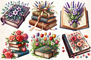 Pretty Books with Flowers, an Illustration by DreamCafeArt (Thumbnail 3 of 5)