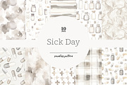Sick Day Digital Paper | Medical, a Pattern Graphic by GlamArtZhanna (Thumbnail 1 of 4)