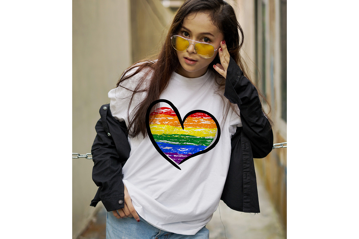 LGBT Pride Flags, Rainbow Heart Flag, an Object Graphic by jelisua88 (Photo 4 of 5)