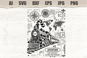 Stencil Vintage Railway Travel, a Technology Illustration by MARYCRAFTIRIA (Thumbnail 1 of 3)