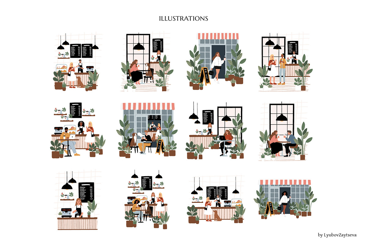 Dog Friendly Cafe Illustrations, a Decorative Illustration by LyubovZaytseva (Photo 3 of 8)