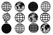 Globe & World Map Silhouette Bundle, a Technology Illustration by balal (Thumbnail 1 of 13)