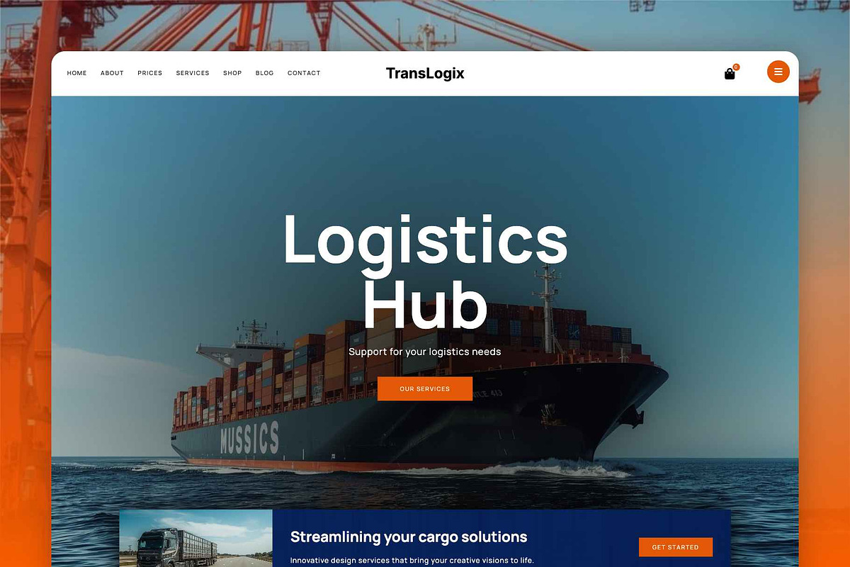 Logistics Transport WordPress Theme, a WordPress Template by Nicdark Themes (Photo 1 of 4)