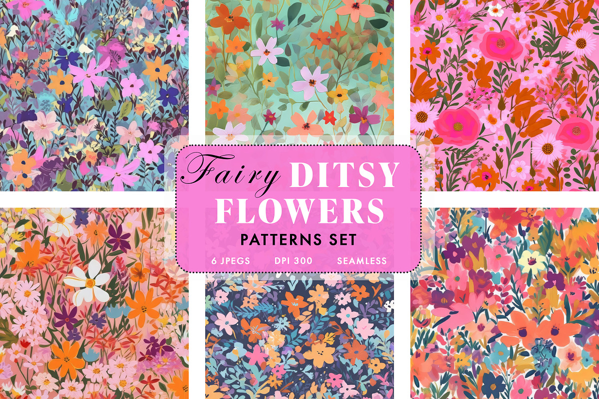 Fairy Ditsy Floral Patterns, a Pattern Graphic by Ninterints (Photo 1 of 19)