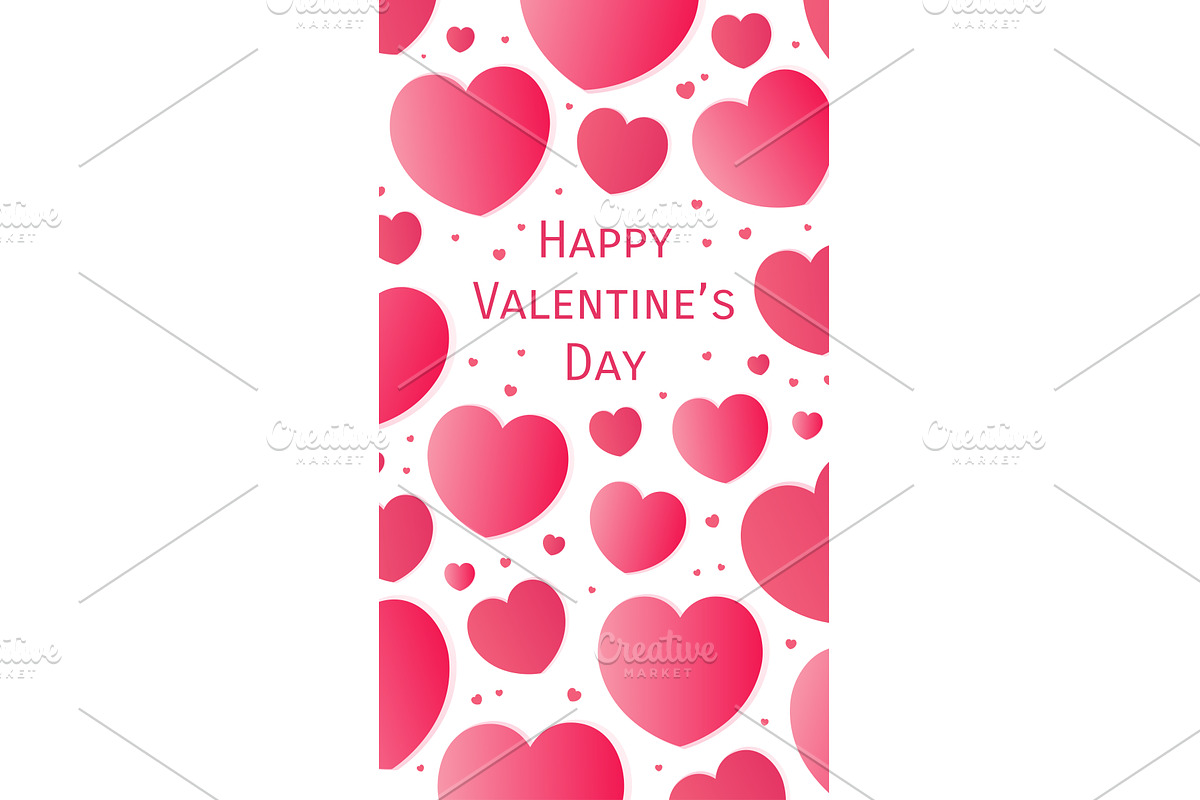 Valentines day red, pink hearts, a Background Graphic by sceptical cactus