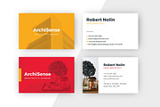 Business Card Template: Yellow & Red, a Business Card Template by RWstudio (Thumbnail 2 of 7)