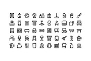 50 Home and Living Icons, an Outline Icon by Side Project (Thumbnail 2 of 7)