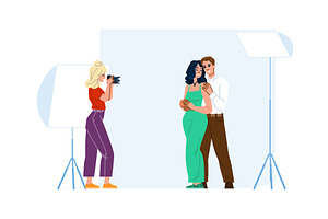 Photographer capturing happy couple, a Person Illustration by pikepicture