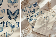 Azure - Blue Butterflies Clipart, a Decorative Illustration by ThaismotaCreativeCo (Thumbnail 6 of 8)
