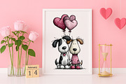 Watercolor Valentines Dog Clipart, an Illustration by Canvas Craft (Thumbnail 5 of 6)
