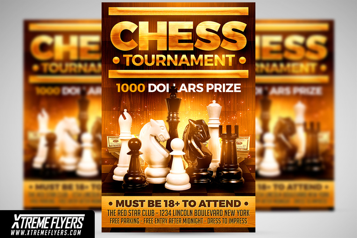 Chess Tournament Flyer Template, a Flyer Template by XtremeFlyers