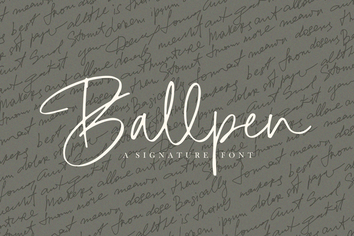 Ballpen - Handwritten Signature font, a Script Font by Subectype Studio (Photo 1 of 7)