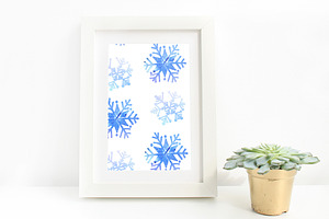 26 Christmas Snow Flakes Clipart