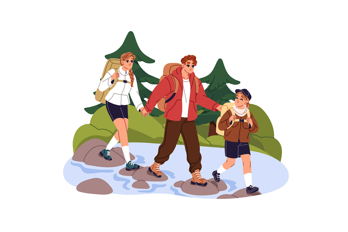 Families on summer vacation set, a Person Illustration by PaperTrident (Photo 7 of 9)