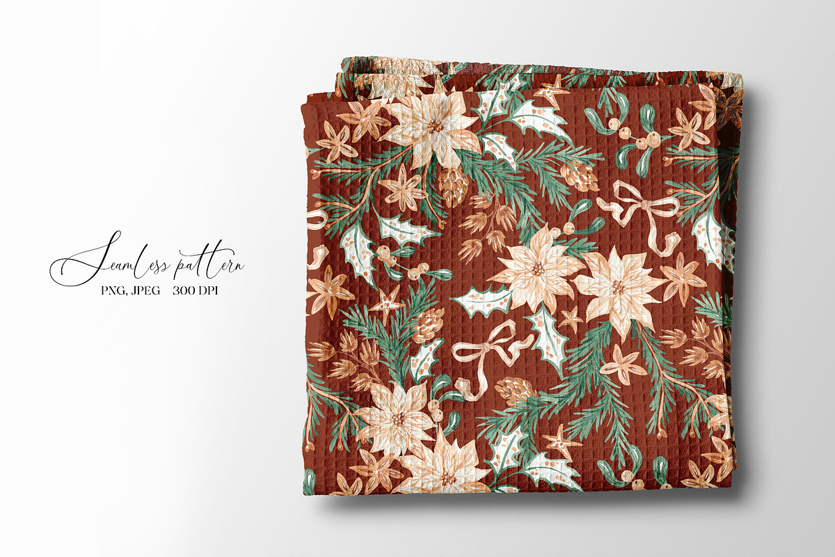 Christmas Botanicals Repeat Print, a Pattern Graphic by SirenaArt (Photo 15 of 21)